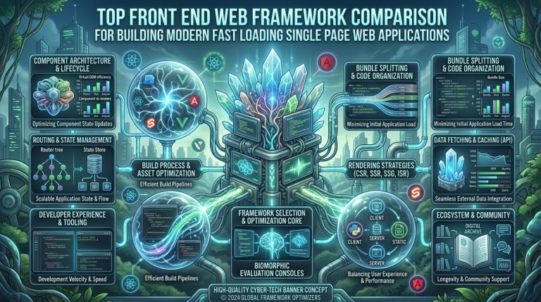 Top Front End Web Framework Comparison For Building Modern Fast Loading Single Page Web Applications